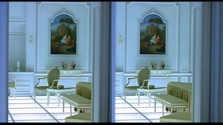 Hotel room in the end, Stereoscopic image from 2001 a space odyssey