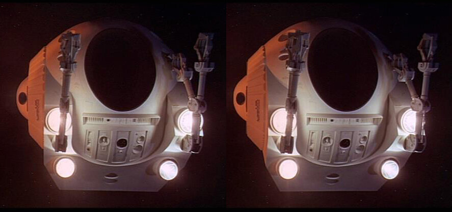 Discovery One Pod Spaceship, Stereoscopic image from 2001 a space odyssey