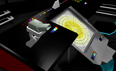 Targeting scanner in helm of the Enterprise Bridge